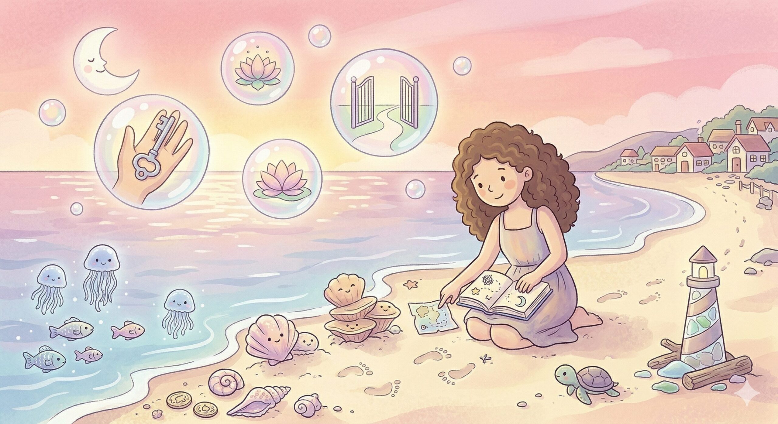 海の砂浜を歩く夢