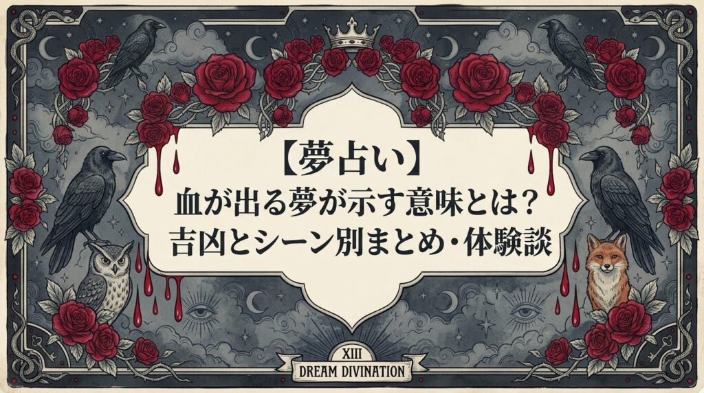 血が出る夢が示す意味とは？吉凶とシーン別まとめ